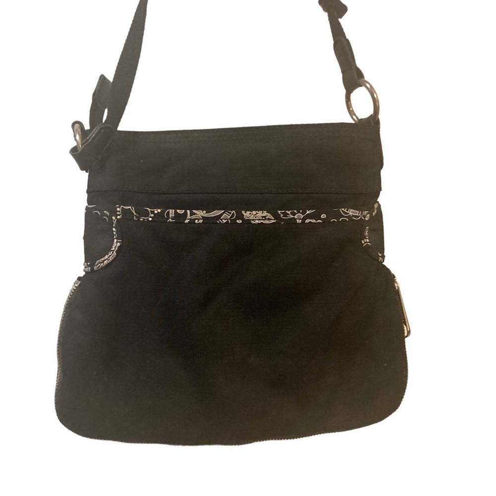 Thirty One crossbody purse with adjustable strap black and white